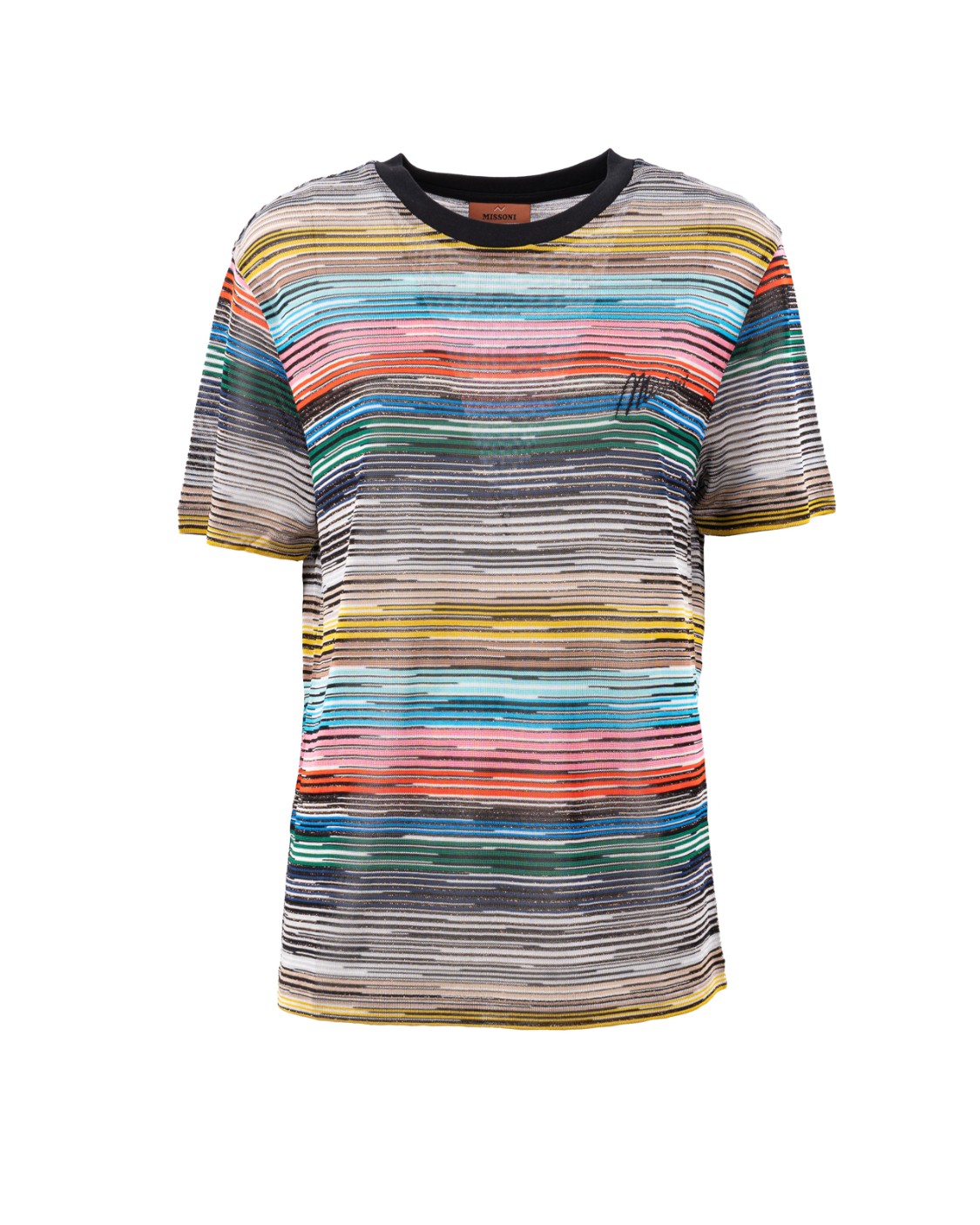 shop MISSONI  T-shirt: Missoni t-shirt muticolor.
Maniche corte.
Logo a scritta in corsivo.
Vestibilità regolare.
Composizione: 97% viscosa, 3% fibre metalizzate.
Made in Italy.. DS24WL08 BT0088-SM9D1 number 5897888